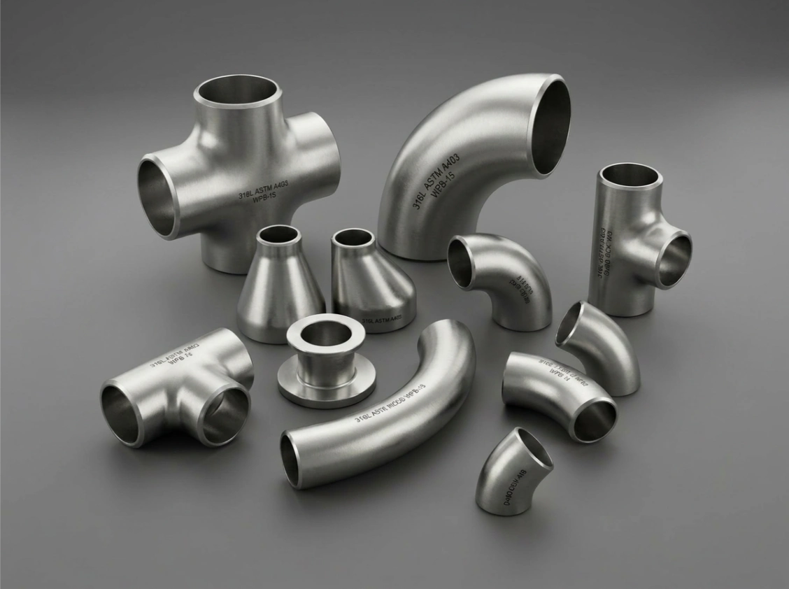 Stainless steel buttweld fittings manufacturers in India - elbow, tee, reducer